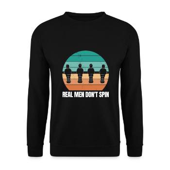 Football - real men don't spin - Unisex Sweatshirt - black - Front - Alina (178cm) & Michal (187cm)