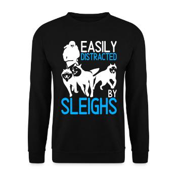 Sledding Sled dogs - Unisex Sweatshirt - black - Front - Alina (178cm) & Michal (187cm)