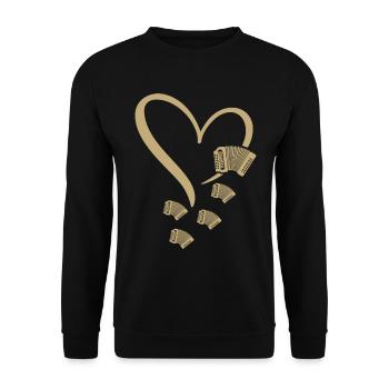 Accordéon Coeur Accordéoniste Accordéoniste Musi - Sweat-shirt Unisexe - noir - Devant - Alina (178cm) & Michal (187cm)