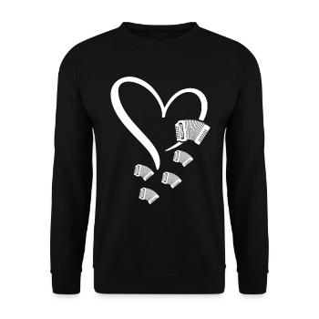 Accordion Heart Accordion Player Accordion Music - Unisex Sweatshirt - black - Front - Alina (178cm) & Michal (187cm)