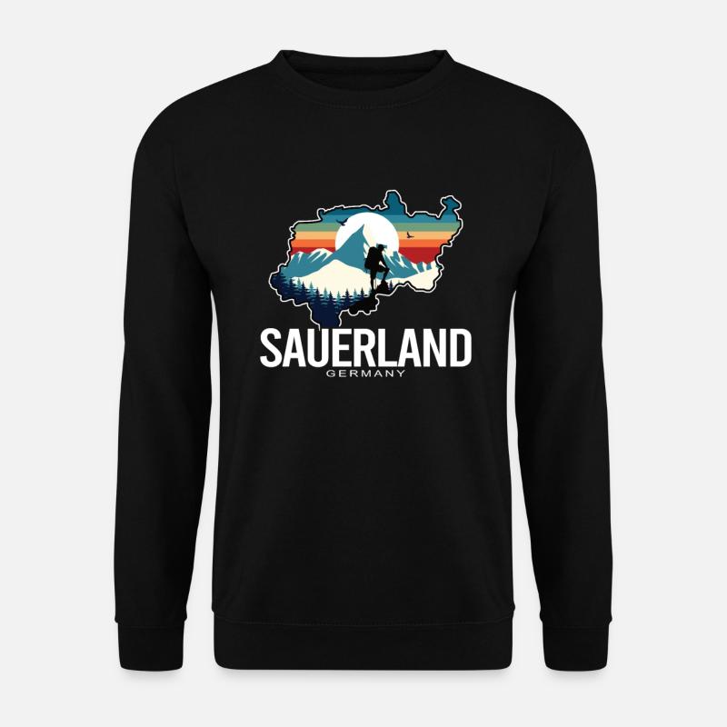 Sauerland Germany Retro Sunset - Unisex Sweatshirt - black