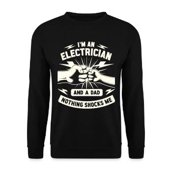 Elektriker Elektroniker Elektroinstallateur - Unisex Pullover - Schwarz - Vorne - Alina (178cm) & Michal (187cm)
