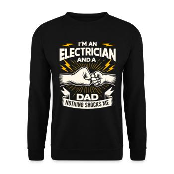 Elektriker Elektroniker Elektroinstallateur - Unisex Pullover - Schwarz - Vorne - Alina (178cm) & Michal (187cm)