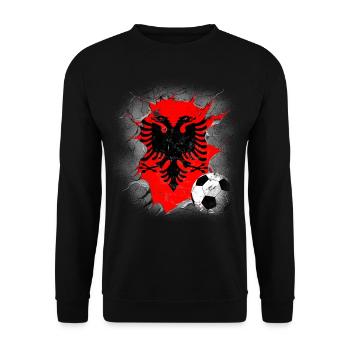 Albanien Geschenk Albania Shqiperi Fußball - Unisex Pullover - Schwarz - Vorne - Alina (178cm) & Michal (187cm)