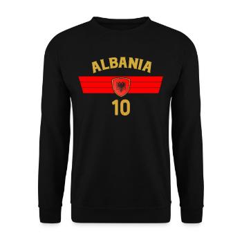 Albanien Geschenk Albania Shqiperi Fußball - Unisex Pullover - Schwarz - Vorne - Alina (178cm) & Michal (187cm)