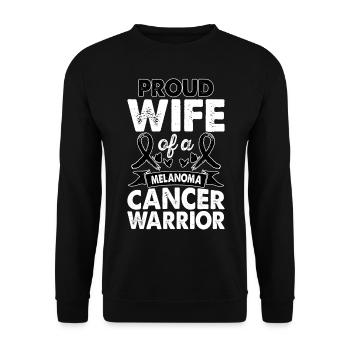 Wife Of Melanoma Cancer Warrior Awareness Black - Unisex Pullover - Schwarz - Vorne - Alina (178cm) & Michal (187cm)