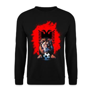Albanien Geschenk Albania Shqiperi Fußball - Unisex Pullover - Schwarz - Vorne - Alina (178cm) & Michal (187cm)