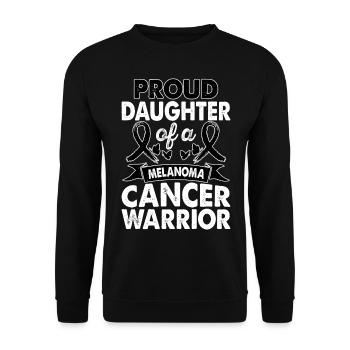 Tochter Von Melanoma Cancer Warrior Awareness - Unisex Pullover - Schwarz - Vorne - Alina (178cm) & Michal (187cm)