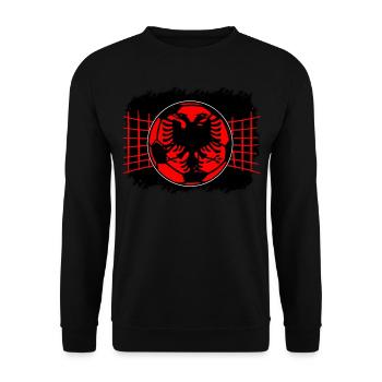 Albanien Geschenk Albania Shqiperi Fußball - Unisex Pullover - Schwarz - Vorne - Alina (178cm) & Michal (187cm)