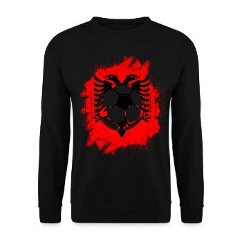 Albanien Geschenk Albania Shqiperi Fußball - Unisex Pullover - Schwarz - Vorne - Alina (178cm) & Michal (187cm)