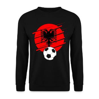 Albanien Geschenk Albania Shqiperi Fußball - Unisex Pullover - Schwarz - Vorne - Alina (178cm) & Michal (187cm)