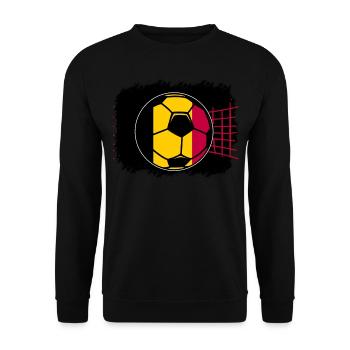 Belgien Belgique Belgie Belgium Brüssel Fußball - Unisex Pullover - Schwarz - Vorne - Alina (178cm) & Michal (187cm)