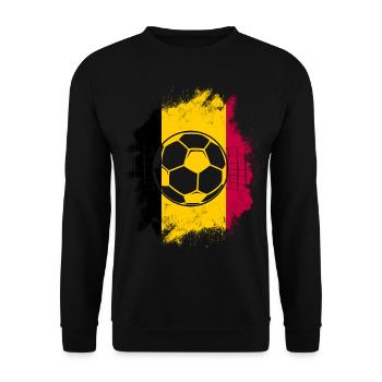 Belgien Belgique Belgie Belgium Brüssel Fußball - Unisex Pullover - Schwarz - Vorne - Alina (178cm) & Michal (187cm)