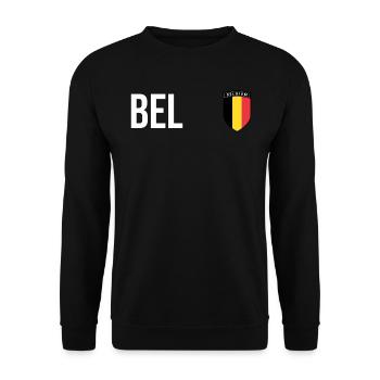 Belgien Belgique Belgie Belgium Brüssel Fußball - Unisex Pullover - Schwarz - Vorne - Alina (178cm) & Michal (187cm)