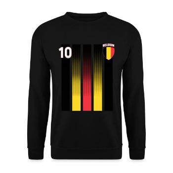 Belgien Belgique Belgie Belgium Brüssel Fußball - Unisex Pullover - Schwarz - Vorne - Alina (178cm) & Michal (187cm)
