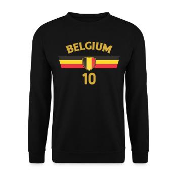 Belgien Belgique Belgie Belgium Brüssel Fußball - Unisex Pullover - Schwarz - Vorne - Alina (178cm) & Michal (187cm)