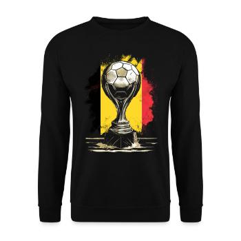 Belgien Belgique Belgie Belgium Brüssel Fußball - Unisex Pullover - Schwarz - Vorne - Alina (178cm) & Michal (187cm)