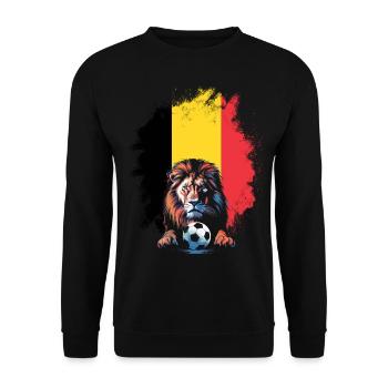 Belgien Belgique Belgie Belgium Brüssel Fußball - Unisex Pullover - Schwarz - Vorne - Alina (178cm) & Michal (187cm)