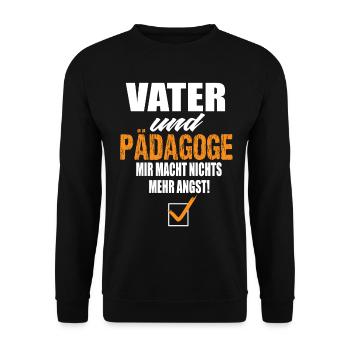 Vater und Pädagoge - Unisex Pullover - Schwarz - Vorne - Alina (178cm) & Michal (187cm)