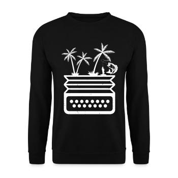 Accordéon Et Pêcheur Pêcheur Pêcheur Mélomane - Sweat-shirt Unisexe - noir - Devant - Alina (178cm) & Michal (187cm)