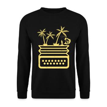 Accordéon Et Pêcheur Pêcheur Accordéon Musique Instr - Sweat-shirt Unisexe - noir - Devant - Alina (178cm) & Michal (187cm)