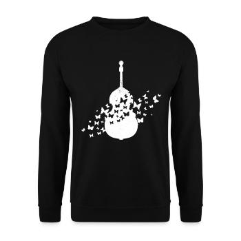 Double Bass Instrument Double Bass - Unisex Sweatshirt - black - Front - Alina (178cm) & Michal (187cm)