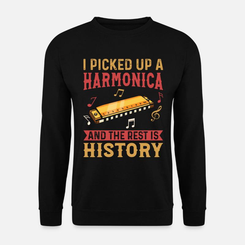 Harmonica Player - Harmonica Instrument Harmonica - Unisex Pullover - Schwarz