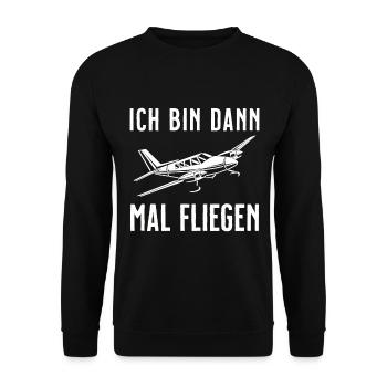 Airplane Tshirt Men's Helicopter Pilot Airplane - Unisex Sweatshirt - black - Front - Alina (178cm) & Michal (187cm)