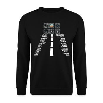 Airplane Tshirt Men's Helicopter Pilot Airplane - Unisex Sweatshirt - black - Front - Alina (178cm) & Michal (187cm)