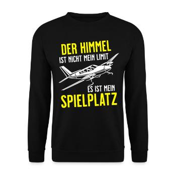 Airplane Tshirt Men's Helicopter Pilot Airplane - Unisex Sweatshirt - black - Front - Alina (178cm) & Michal (187cm)