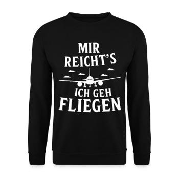 Airplane Tshirt Men's Helicopter Pilot Airplane - Unisex Sweatshirt - black - Front - Alina (178cm) & Michal (187cm)