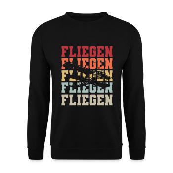 Airplane Tshirt Men's Helicopter Pilot Airplane - Unisex Sweatshirt - black - Front - Alina (178cm) & Michal (187cm)