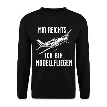 Airplane Tshirt Men's Helicopter Pilot Airplane - Unisex Sweatshirt - black - Front - Alina (178cm) & Michal (187cm)