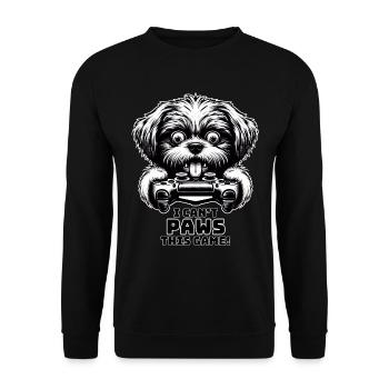 Crazy Shih Tsu dog gamefreak gamers - Unisex Sweatshirt - black - Front - Alina (178cm) & Michal (187cm)