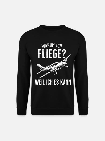 Flugzeug Tshirt Herren Helikopter Pilot Flieger - Unisex Pullover - Schwarz