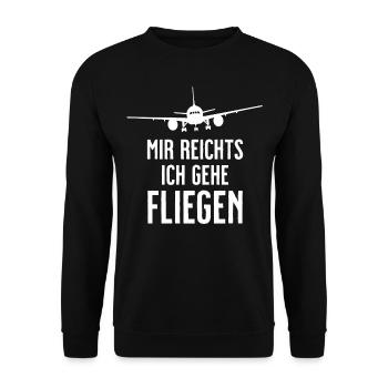 Flugzeug Tshirt Herren Helikopter Pilot Flieger - Unisex Pullover - Schwarz - Vorne - Alina (178cm) & Michal (187cm)