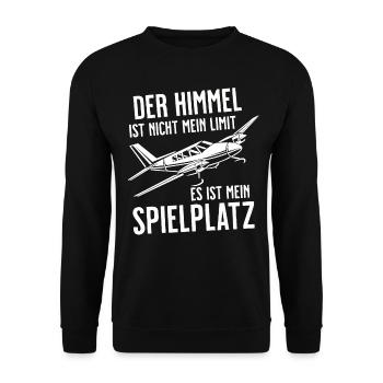 Airplane Tshirt Men's Helicopter Pilot Airplane - Unisex Sweatshirt - black - Front - Alina (178cm) & Michal (187cm)