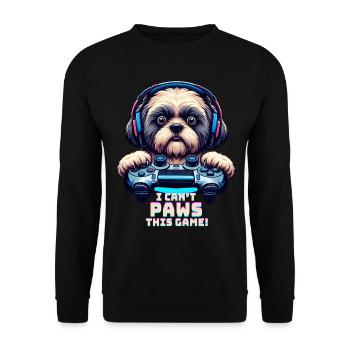 Spiele-Nerds, Shih Tzu Hundeliebhaber - Unisex Pullover - Schwarz - Vorne - Alina (178cm) & Michal (187cm)