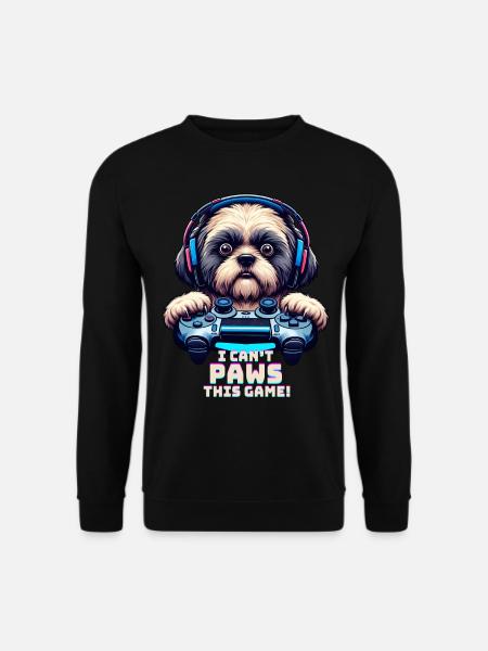 Spiele-Nerds, Shih Tzu Hundeliebhaber - Unisex Pullover - Schwarz