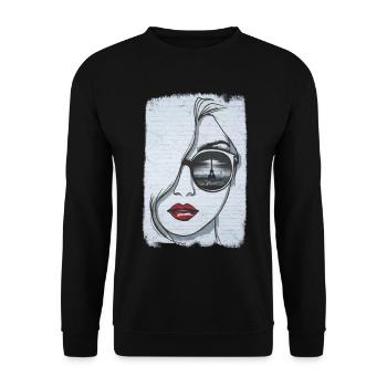 Graffeuse à Paris - Sweat-shirt Unisexe - noir - Devant - Alina (178cm) & Michal (187cm)