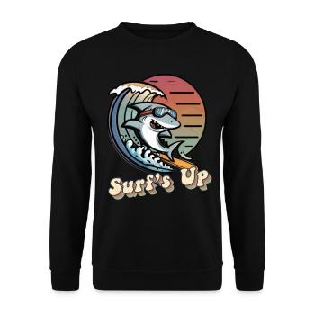 Surfer Shark - Surf’s Up - Sweat-shirt Unisexe - noir - Devant - Alina (178cm) & Michal (187cm)