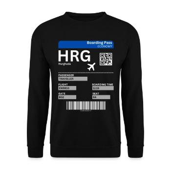 Hurghada Egypt Flight Ticket Holiday Idea - Unisex Sweatshirt - black - Front - Alina (178cm) & Michal (187cm)