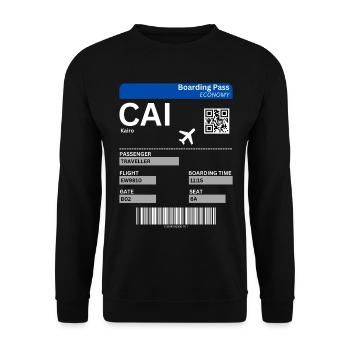 Cairo Egypt Flight Ticket Cairo Holiday Idea - Unisex Sweatshirt - black - Front - Alina (178cm) & Michal (187cm)
