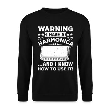 I Have A Harmonica And Know How To Use It - Harmon - Unisex Sweatshirt - black - Front - Alina (178cm) & Michal (187cm)