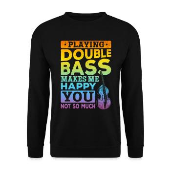 Playing Double Bass - Double Bass Player - Unisex Pullover - Schwarz - Vorne - Alina (178cm) & Michal (187cm)