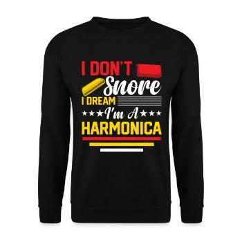 Funny Harmonica I Don't Snore I Dream I'm A Harmon - Unisex Sweatshirt - black - Front - Alina (178cm) & Michal (187cm)
