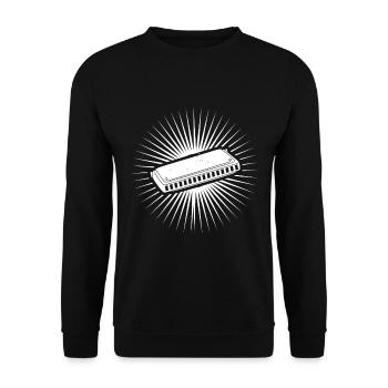 Harmonica Instrument Harmonica Playing Mouth Organ - Unisex Sweatshirt - black - Front - Alina (178cm) & Michal (187cm)