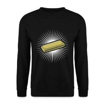 Harmonica Instrument Music Play Harmonica Player M - Unisex Sweatshirt - black - Front - Alina (178cm) & Michal (187cm)