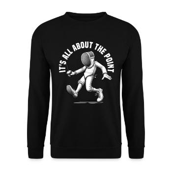 Fencer Sport Design Mask On Game On Combat Fencing - Unisex Sweatshirt - black - Front - Alina (178cm) & Michal (187cm)