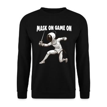 Masque Fencer Sport Design Sur Jeu Sur L’escrime De Combat - Sweat-shirt Unisexe - noir - Devant - Alina (178cm) & Michal (187cm)